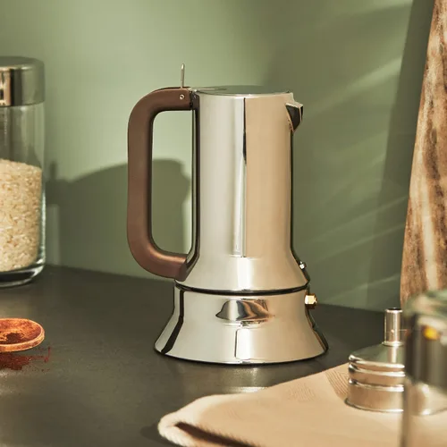 Miniatura 5 de Alessi 9090/3 - Design Stovetop Espresso Cafetera de acero inoxidable 18/10, pulido con espejo, 3 tazas