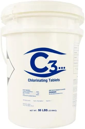 Miniatura 7 de C3... Tabletas de cloro estabilizado de 1 pulgada para piscina Tabletas cloradoras de disolución lenta para piscinas sobre el suelo o enterradas