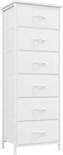 Miniatura 26 de Somdot - Cómoda estrecha con 4 cajones, cómoda delgada con cajones de tela extraíbles para armario, espacios pequeños, baño, dormitorio, lavandería