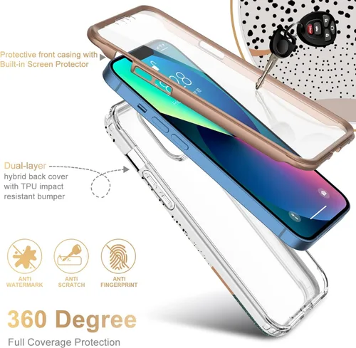 Miniatura 2 de Esdot Funda protectora para iPhone 13 Mini con protector de pantalla integrado, protección de grado militar con diseños de moda para mujeres