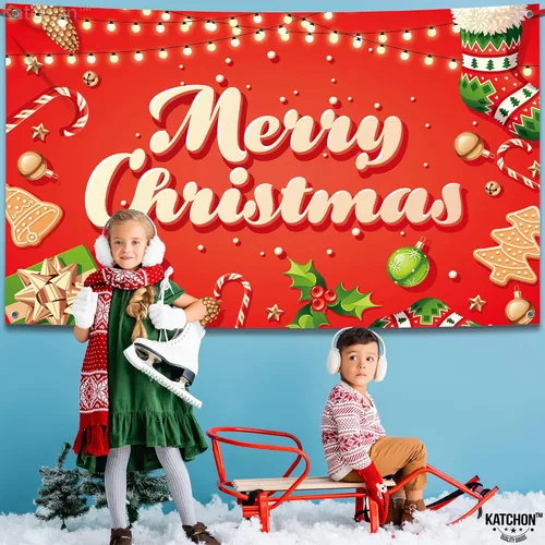 Miniatura 7 de Cartel grande de Feliz Navidad, 72 x 44 pulgadas, decoraciones de fiesta de Navidad, pancarta de fiesta de Navidad, decoraciones de Navidad