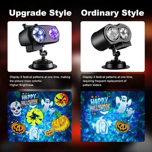 Miniatura 7 de 2025 Luces de proyector de decoraciones de Navidad mejoradas más brillantes, FLITI 19 proyector de diapositivas de Navidad HD
