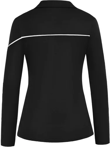 Miniatura 3 de JACK SMITH Polo de golf para mujer, ajuste seco, UPF 50+, manga larga, con cremallera, ajuste delgado, atlético, con soporte para camiseta