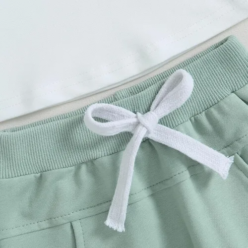Miniatura 12 de Conjunto de ropa de otoño e invierno para bebé niño pequeño, sudadera de manga larga con colores contrastantes, pantalones elásticos para recién