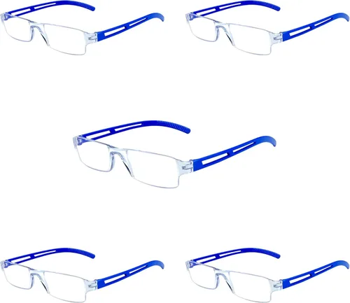 Miniatura 5 de VisionGlobal 5 pares de anteojos de lectura, anteojos con filtro de luz azul, anteojos de lectura para computadora para mujeres y hombres, marco