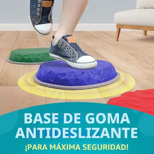 Miniatura 4 de National Geographic Kids - Piedras de equilibrio gigantes para niños – 12 piedras antideslizantes de 3 alturas con dados de espuma y tarjetas