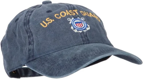 Miniatura 5 de Gorra de sarga de algodón lavado bordado con logotipo de la Guardia Costera de EE. UU.