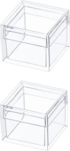Miniatura 15 de KissYou Caja de Acrílico Transparente Caja de Exhibición con Tapa Cubo Cuadrado de Plástico Contenedores Transparentes Caja de Almacenamiento