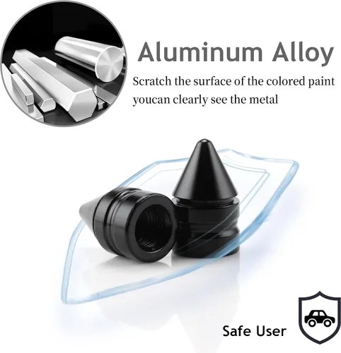 Miniatura 6 de SINGARO Tapones para válvulas de neumáticos de automóvil, 4 piezas universales de aleación de aluminio, accesorios para neumáticos antipolvo