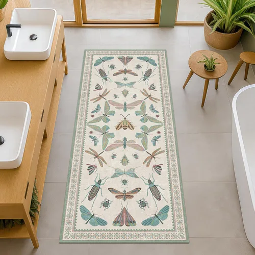 Miniatura 77 de Hazo Haus Alfombra de Baño Bohemia Lavable 2x3, Alfombras Pequeñas para Cocina, Tocador, Puerta Principal Entrada Interior, Antideslizante Pelo Bajo