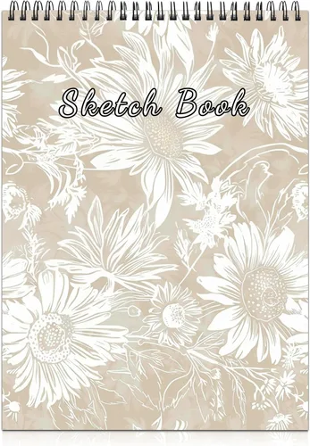 Miniatura 15 de Cabreche Lindo cuaderno de bocetos encuadernado en espiral, 9 x 12 pulgadas, papel grueso de 3.53 oz/m², 50 hojas de 100 páginas, libro de bocetos