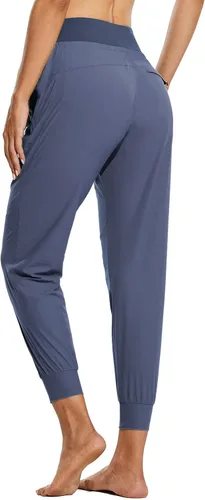 Miniatura 2 de BALEAF Pantalones deportivos ligeros de senderismo para mujer, con bolsillos con cremallera, cintura alta, secado rápido, para viajes, campamento