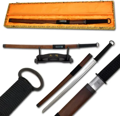 Miniatura 9 de Snake Eye presenta la espada katana samurái tradicional hecha a mano forjada a mano con soporte de exhibición y caja