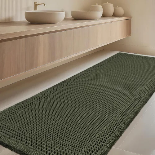 Miniatura 38 de Tapete de baño con diseño de gofre, moderno, bohemio, absorbente, antideslizante, ultrasuave, lavable a máquina, con letra de baño, dormitorio