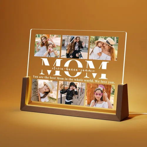 Miniatura 11 de LUCKOR Placa Decorativa Foto Personalizada para Mamá, Regalo del Día de la Madre de Hija, Hijo, Niños, Personalizada para Esposa de Esposo, La Mejor