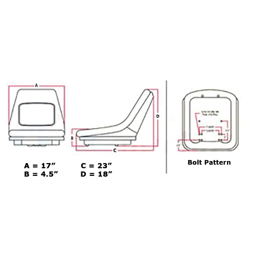 Miniatura 4 de Kubota Compact Tractor Deluxe Asiento de respaldo alto 35080-18400, K2570-56110, K2571-56110, 32420-72960, 32420-72962, 32701-52502, 6C070-88720