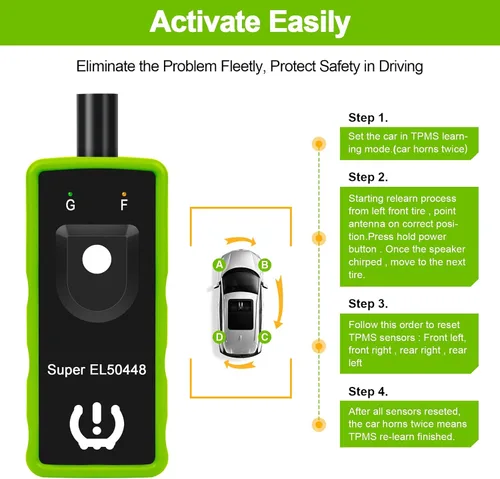 Miniatura 5 de JDIAG TPMS Herramienta de reaprendizaje para vehículos de la serie Ford Super EL50448 Monitor de presión de neumáticos automático Sensor Activación