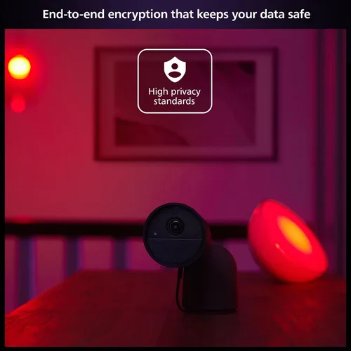Miniatura 4 de Philips Hue Cámara de escritorio segura, resolución de video de 1080P, notificaciones, audio bidireccional, integración perfecta, soporte de Negro