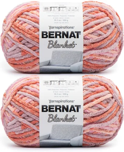 Miniatura 104 de Bernat - Estambre para mantas súper esponjoso acrílico, 2 paquetes de 300g/10.5 onzas, #6, chenilla gruesa de peso pesado para tejer y crochet