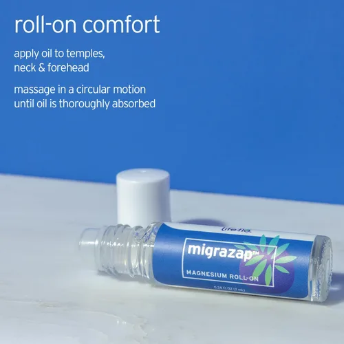 Miniatura 4 de LIFE-FLO MigraZap - Rollo de magnesio con cloruro de magnesio, aceite esencial de lavanda, aceite esencial de menta, masaje en las sienes, la frente
