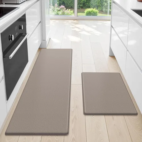 Miniatura 14 de StepLively Tapete de cocina, 2 piezas, tapetes de cocina acolchados para piso, juego de alfombras de cocina antifatiga, tapete antideslizante