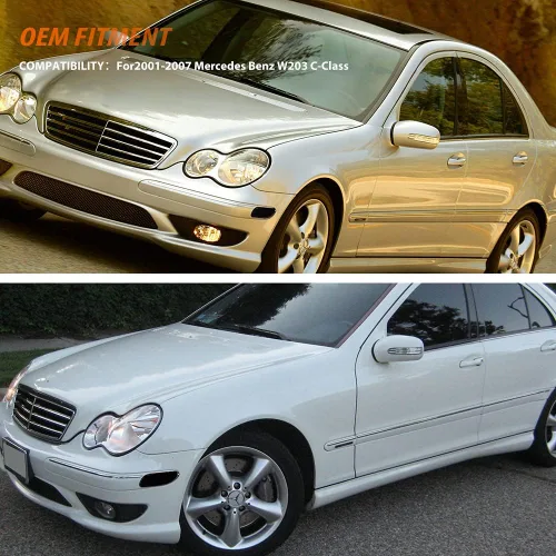 Miniatura 5 de ADIIL Kit de luces de marcador lateral de parachoques delantero de lente ahumada compatible con Mercedes-Benz W203 Clase C 2001-2007, reemplaza