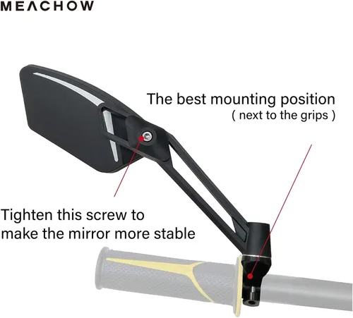Miniatura 2 de Nueva lente de cristal resistente a los arañazos, espejo de bicicleta para manillar, espejo retrovisor seguro ajustable, espejo de bicicleta, ME-003
