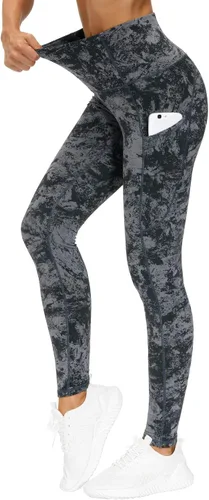 The Gym People - Pantalones deportivos gruesos de tiro alto, con bolsillos y control de abdomen, leggings para entrenar, correr, hacer yoga, para