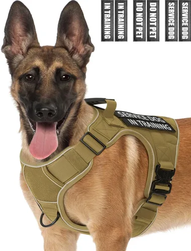 Miniatura 19 de Chaleco de perro de servicio para perros medianos, arnés de perro de servicio en entrenamiento con parches, chaleco ajustable para perros