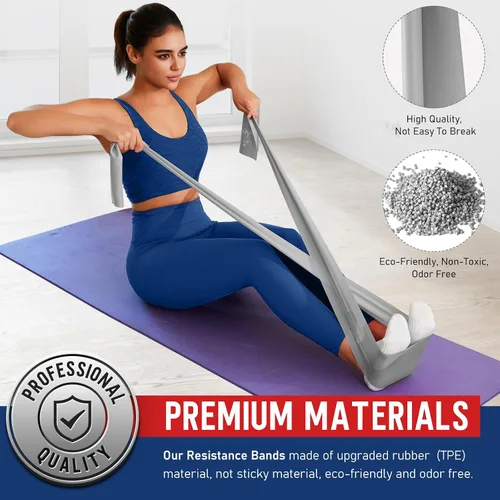 Miniatura 3 de WALITO Bandas de resistencia para entrenamiento, bandas de ejercicio para mujeres y hombres, bandas de entrenamiento para terapia física, Gris