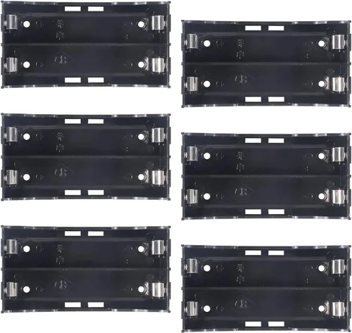 Miniatura 7 de DORHEA 18650 Soporte para batería con pasadores, 14 piezas, 1 ranura x 3.7 V, caja de almacenamiento de batería de plástico negro, caja de clip