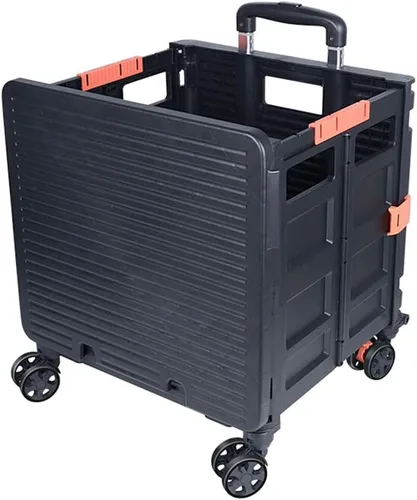 Miniatura 8 de Carrito de Utilidad Plegable Carrito de Mano Portátil con Caja de Ruedas Plegable con Tapa Resistente al Desgaste Silencioso Rueda Giratoria de 360°