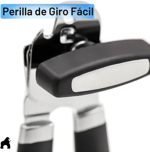 Miniatura 9 de Abridor de latas manual de acero inoxidable resistente de borde suave GORILLA GRIP, mango suave y cómodo, perilla giratoria grande de mano, Negro