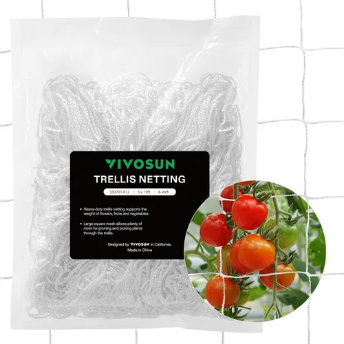 VIVOSUN Malla enrejada de poliéster resistente para plantas, 5 x 15 pies, 1 paquete