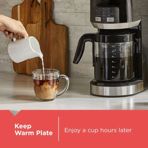 Miniatura 6 de Black+Decker Cafetera doble de 14 tazas con función de limpieza automática, diseño compacto, K-Cup y filtro de tierra reutilizable compatible