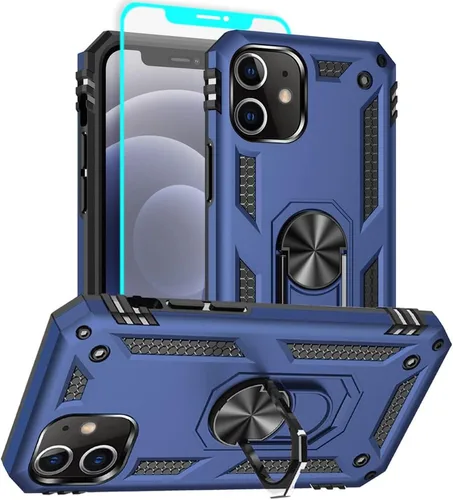 Miniatura 24 de Funda para iPhone 13, iPhone 13, [grado militar de 16 pies probada en caídas], anillo protector a prueba de golpes para iPhone 13, azul
