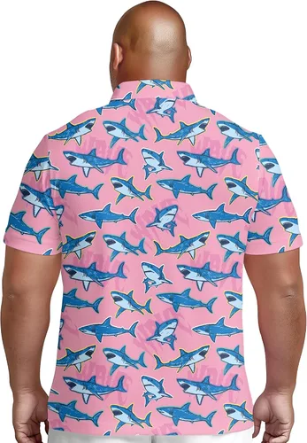 Miniatura 5 de PAGYMO Golf Shirts for Men Crazy Hawaiian Funny Print Mens Polo Shirt