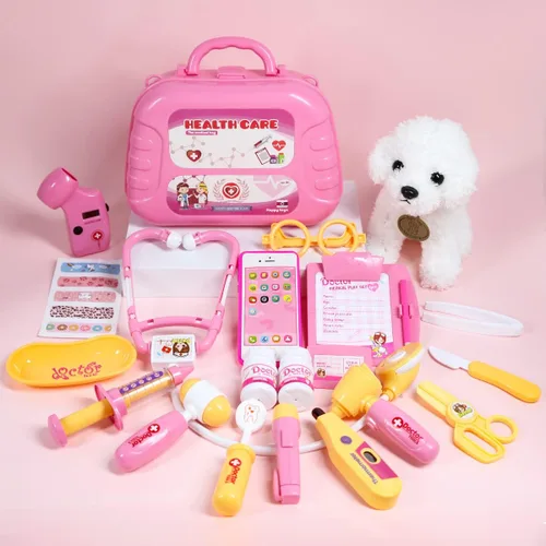 Miniatura 6 de Meland Kit de médico de juguete para niñas, juego de doctor con funda de transporte, juguete de estetoscopio y disfraz de disfraz, juego de doctor