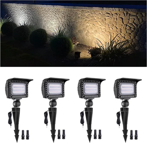 Gardenreet Foco de bajo voltaje - Luz de lavado de pared LED para paisaje 12V, 5/10/15/20W y 3 temperaturas de color ajustables, iluminación