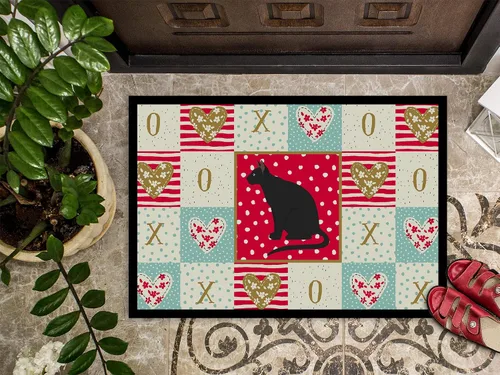 Miniatura 3 de Caroline's Treasures CK5775MAT Ojos Azules Cat Love - Alfombra para interiores o exteriores, 18 x 27, 18 x 27 W, multicolor