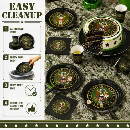 Miniatura 8 de Servilletas de almuerzo del ejército de los Estados Unidos (32 piezas) 32 servilletas Lg. del ejército de Estados Unidos impresas en el sello