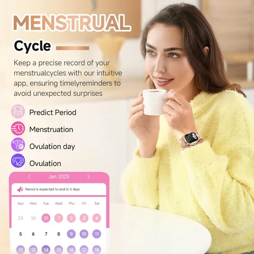 Miniatura 7 de Reloj inteligente para mujer, rastreador de actividad física de 1.72 pulgadas con respuesta/hacer llamadas, monitor de sueño/frecuencia cardíaca