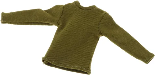 Colaxi Camiseta de manga larga con figura de hombre a escala 1/12, ropa de muñeca en miniatura para figura de 6 pulgadas, color verde