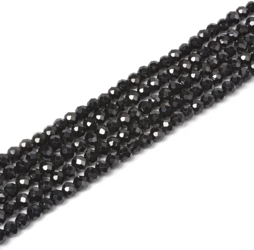 Miniatura 66 de Cuentas redondas facetadas de aguamarina natural de 4mm cuentas sueltas de 16 pulgadas para hacer joyas con cuentas