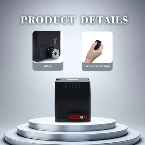 Miniatura 2 de Kit de abridor de puerta deslizante con motor AC110V/60HZ para puerta de 1350 libras y 40 pies, control remoto inalámbrico, lámpara de alarma