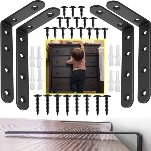 Miniatura 10 de Anclajes para muebles, pequeñas correas estéticas para muebles, aparadores, paredes, anclaje de seguridad para muebles a prueba de niños y bebés, tu