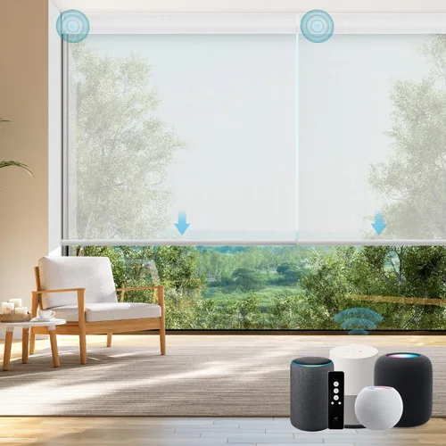 Miniatura 39 de SmartWings Persianas Enrollables Inteligentes Motorizadas con Filtro de Luz, Persianas Eléctricas con Control Remoto para Ventanas Compatibles