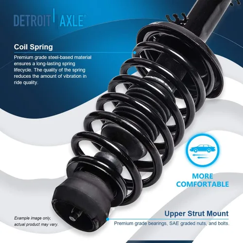 Miniatura 3 de Detroit Axle - Amortiguadores para Volkswagen Beetle 1998-2010 Golf 99-05 Jetta 1999-2006 Jetta Complete 2 puntales delanteros con muelle helicoidal