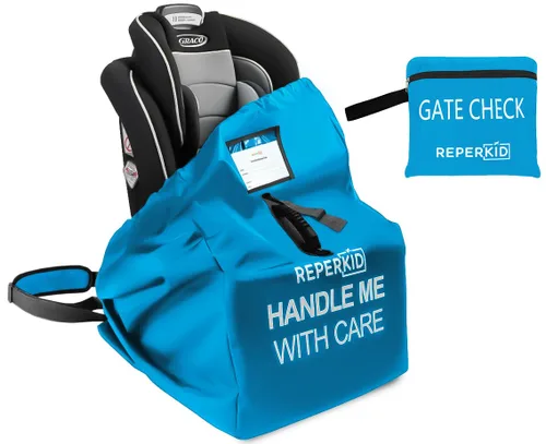 Miniatura 10 de Bolsa de viaje reperkid Premium para asiento de coche para avión - Bolsa universal resistente al agua para chequeo de puerta, con correas ajustables