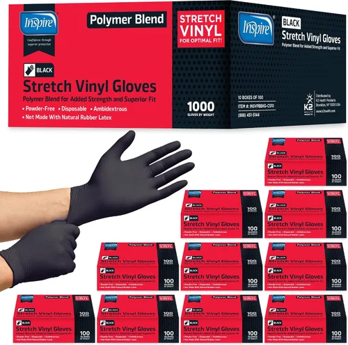 Miniatura 8 de Guantes de Nitrilo Negro Inspire LA CALIDAD ORIGINAL Guantes Negros Desechables Libres de Látex 4.5 Cocina